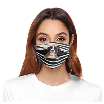 1Pc Dospelých Roztomilý Pes Vytlačiť Smog-doklad, Masku na Tvár pred Slnkom Priedušná Umývateľný Nastaviteľné bočný Kryt Cyklistické Vybavenie 2020