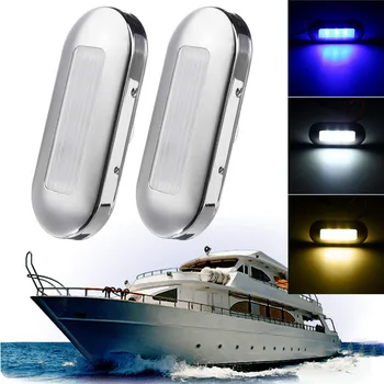 1Pcs 3led Modrá Biele LED Podlhovasté so súhlasom Svetlo Yacht Marine Loď Schodisko Palube Garde LED lampa univerzálny pre Auto Odbavenie svetlo
