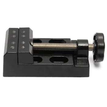 1Pcs Black Čeľuste Lavičke Svorka Mini Vŕtať Stlačte Vice Micro Klip Ploché Vise HOBBY Ručné Náradie Rezbárske Lavičke Svorka Vŕtať 125x62x36mm