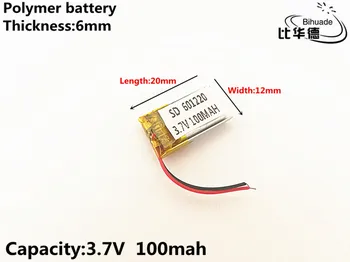 1pcs/veľa 3,7 V,100mAH,601220 Polymer lithium ion / Li-ion batéria pre HRAČKA,POWER BANKY,GPS,mp3,mp4