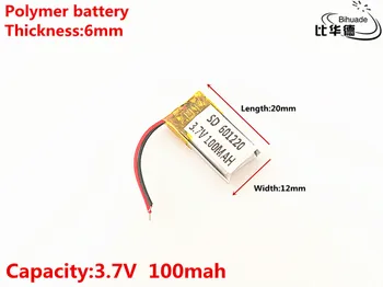 1pcs/veľa 3,7 V,100mAH,601220 Polymer lithium ion / Li-ion batéria pre HRAČKA,POWER BANKY,GPS,mp3,mp4