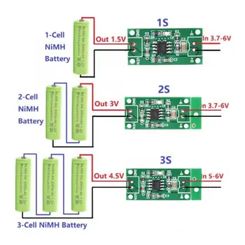 1S/2S/3S NiMH Batérie Vyhradená Nabíjačka Modul 1,5 V 3V 4.5 V CC CV Nabíjanie usb konektor
