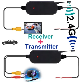 2.4 G Bezdrôtový Vysielač & Prijímač pre Auto Reverse Zozadu Záložný Fotoaparát a Sledovať Parkovanie Pomoci Vozidla CAM