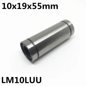 2 ks LM10LUU dlho typ 10x19x55mm 10 mm lineárne guľkové ložisko Lineárne Vodidlá Lineárne Optickej osi ložísk