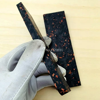 2 ks Mramorované CF Uhlíkových Vlákien Čierneho Mramoru s živice Pre DIY nôž rukoväť, materiál meď prášok Kompresie patch doska