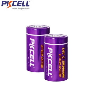 2 KS PKCELL ER26500M 26500 Li-SOCl2 ER26500 3.6 V 6500mAh C veľkosť batérie lítium-primárne napájanie typ batérie pre vodomeru