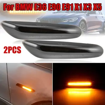 2 KS Údené LED Dynamické Bočné Obrysové Zase Signál Pre BMW E36 E90 E91 E92 X1 X3 X5