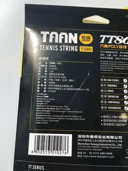 2 kusy 12M TAAN TT8600 Tenis reťazce poly polyester 6-uhol pevný pocit struny 1.20 mm tenisové rakety reťazec dobré Ovládanie