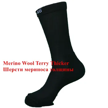 (2 Páry) Čierna Farba, 60% Merino Vlna Hrubé Vonkajšie Športové Trekingové Ponožky pánske Ponožky dámske Ponožky