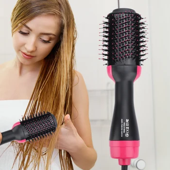 2 V 1-Elektrický Sušič Vlasov Hair Straightener Curler Špirála teplovzdušný Kefa na Vlasy Krásy, kaderníctvo Nástroj Znížiť Frizz a Statické