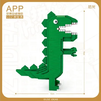2 Štýly LOZ Roztomilý Mini Bloky Zelený Dinosaurus a Ošípaných Montáž Figúrka 3D Hobby Hračky Darček pre Deti Stavebné Bloky Model