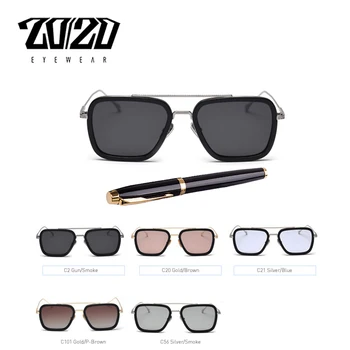 20/20 Dizajn Polarizované Vintage Unisex Retro Hliníkové Tony Stark slnečné Okuliare Mužov Módne Slnečné Okuliare Pre Ženy gafas de sol mujer