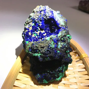 200-240g vzácnych prírodných Modrá železnej rudy malachit vzor liečivé kryštály surovín, drahých kameňov, pre domáce dekorácie&zber