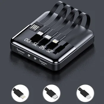 20000mAh Portable Power bank S USB TYPU C Kábel LED Baterka Powerbank Pre iPhone Huawei Samsung Xiao Poverbank