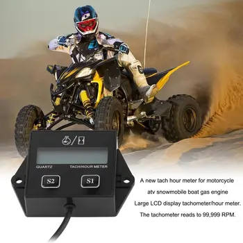 2017 Tachometra Hodinu Meter Motocykel, 2 A 4 Zdvih Benzínovým Motorom Iskra s LCD Displejom pre Lode/Motocross/Bike 12V Auto Horúca novinka