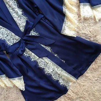2018 nové jarné sexy hodváb nightgown pre ženy súbor vesta a trouses vynikajúcu kvalitu