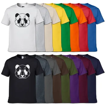 2018 Nový Dizajn Geometrické Panda Hlavu Tričko Čína Národný Poklad Zvierat T-Shirt Kvalitné Bavlnené Krátke Rukávy T-shirt