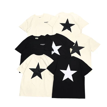 2019 Kanye T Shirt Pevné Pánske Letné Šaty Pentagram T-shirt Sezóny 5 Kanye West Bavlna Šedé Tričko Kanye Nadrozmerné veľkosti