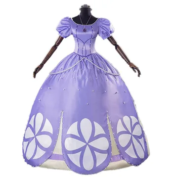 2019 Najnovšie Fantázie Halloween kostýmy pre dospelých žien Sofia Prvý Princezná Sofia cosplay kostým fialová Sofia šaty vlastný ma