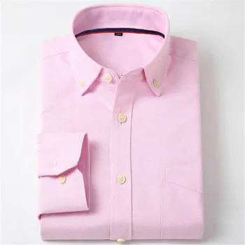 2019 New Oxford Mužov Tričko Značky Módneho Priemyslu Formálne Slim Fit Priedušná Sociálne Pevné/Prekladané Bežné Modrý Dizajn Mužské Oblečenie