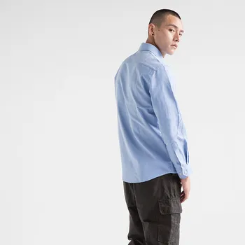2019 New Oxford Mužov Tričko Značky Módneho Priemyslu Formálne Slim Fit Priedušná Sociálne Pevné/Prekladané Bežné Modrý Dizajn Mužské Oblečenie