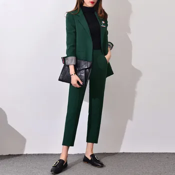 2019 Nové Formálne Obleky pre Ženy Office Business Suitspants Pracovné oblečenie Stanovuje Jednotné Štýly Elegantné Nohavice Obleky no2 J17CT0003
