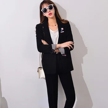 2019 Nové Formálne Obleky pre Ženy Office Business Suitspants Pracovné oblečenie Stanovuje Jednotné Štýly Elegantné Nohavice Obleky no2 J17CT0003