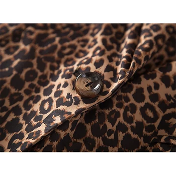 2019 Nové Módne Ženy Sako Leopard OL Dlhý Rukáv Vyhovovali Kabát Blejzre Bundy Office Lady Topy Biker Jacket Outwear Topy R1140