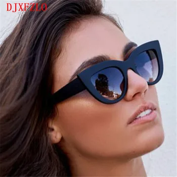 2019 Nové slnečné Okuliare Retro Módne slnečné Okuliare Ženy Značky Dizajnér Vintage Mačacie Oko Čierne slnečné Okuliare Dámy Lady UV400 Oculos