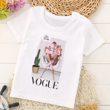 2019 Nový Zábavný Chlapci Tričko Voľného času Dievčatá T-shirt Lete Vogue Girl Tlač Batoľa Tričko Kawaii Krátky Rukáv Dizajn Harajuku
