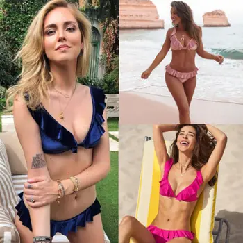 2019 Ženy Sexy Kus Dvoch Celých Plavkách, Nové Letné Velvet Prehrabať Plavky, Plážové Oblečenie Push Up Trojuholník Tangá Plavky S-L