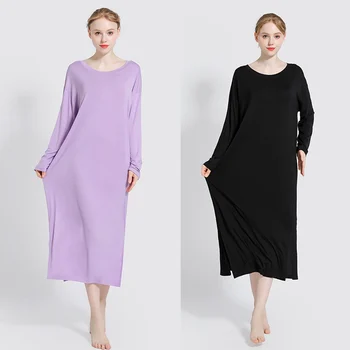 2020 Hot Salling Šaty Tehotné Ženy Voľné Modálne Nightdress Tehotné Ženy Dlhým rukávom Šaty Veľké Veľkosti, Dlhé Nočné Šaty