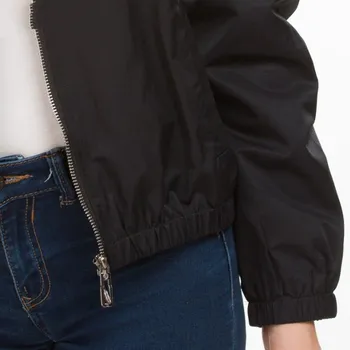 2020 Jeseň Zima Nové Žien Kabát Black Silver Šitie s Kapucňou Krátka Bunda, Dlhý Rukáv Fashion Príležitostné Voľné Bunda S-XXL