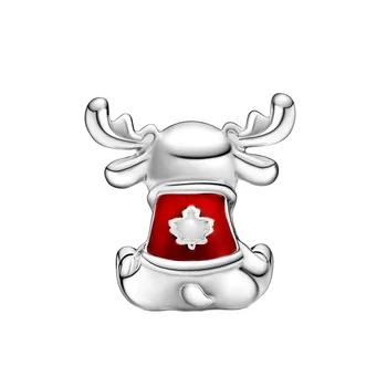 2020 Lete Nové 925 Sterling Silver Kanada Moose Javorový List Charms Korálky fit Pôvodné pandora Náramky Ženy DIY Šperky