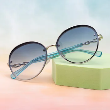 2020 Luxusný Dizajn Značky Diamond vložkou okrúhle slnečné Okuliare Módne Okuliare Ženy Kolo Retro slnečné Okuliare Strany Žien in Populárne