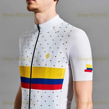 2020 Mens Klub Cyklistický Dres Letné Krátke Dýchanie MTB Bike Racing Tričko Multicolor Zväzkový Vzor Rideshirt Rýchle Suché
