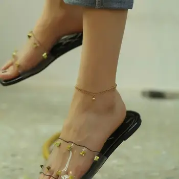 2020 módne dvojvrstvové Had reťazca perličiek ponožky pre ženy rose gold nehrdzavejúcej ocele, šperky pláž príslušenstvo nohu náramok