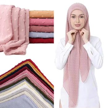 2020 Nové Farbou Obyčajný Bavlna Moslimských Hlavu Hidžáb Šatku, Šál Ženy Čierna Biela Skladaný Crinkle Šatky Zábaly Foulard Femme