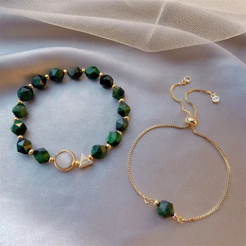2020 Nové individuálny charakter prevedeniach zelená drahokamu nastaviteľné náramok pre ženy trendy senior luxusný náramok šperky