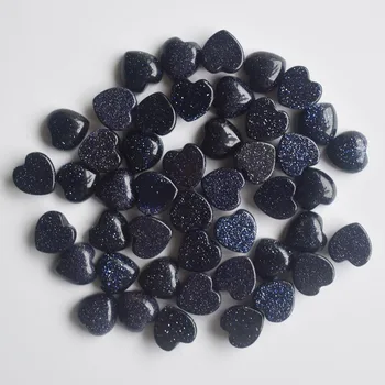 2020 nové kvalitné modrá piesku kamenné srdce tvar kabíny cabochons korálky pre šperky robiť 10 mm veľkoobchod 30pcs/veľa doprava zadarmo