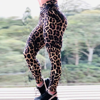 2020 Nové Leopard Tlač Vysoký Pás Hip Push Up Jogy Legíny Žien Vysoko Elastická Slim Telocvični Cvičenie Tesné Nohavice Fitness Oblečenie