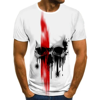 2020 nové Letné Lebky vzor tlač tričko zábava Muži T-shirt hip-hop oblečenie-krátke sleeve T-shirt street oblečenie 3d tlačených topy