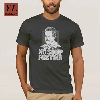 2020 Nové módne trendy vytlačené pánske T-shirt bavlna Seinfeld Polievka Č Polievka Pre Vás drevené Uhlie Šedej Osobnosti T-shirt