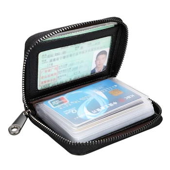 2020 Nové Originálne Kožené Karty Taška RFID Blokovanie Kreditnej Karty Držiteľ Mužov vizitku Peňaženky Ženy Zmeniť Organizátor Zips Kabelku
