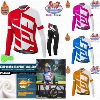 2020 Pro Deti Zimné Thermal Fleece, Cyklistika Dres Nastaviť MTB Bicykel Dievča Cyklistické Oblečenie Teplá Bicykli Deťom Cyklistické Oblečenie Oblek