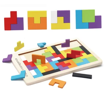 2020 Teplé Farebné Drevené Tangram Mozgu Teaser Puzzle, Hračky Tetris Hra v Predškolskom Magination Duševného Vzdelávacie Kid Hračka GYH