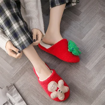 2020 Vianočné Nové roztomilé domáce papuče dámske topánky sweet home listov non-slip pohodlné vnútorné papuče žena hot predaj