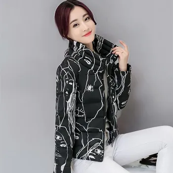 2020 Zimné Oblečenie Novej kórejskej Verzii Slim Vzor Žien Dole Bavlna Kabát Bavlna-Čalúnená Bunda Módne Bežné Hrubé Bundy