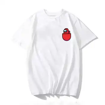 2020 Červená Crewmate Medzi Nami T Shirt Mužov Kawaii Topy Cartoon T-shirt Karate Grafické Tees Tričko Unisex Harajuku Tričko Muž