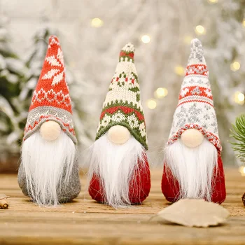 2021 Veselé Ozdoby na Vianočné stromčeky Cartoon Vianočné Bábika Deti Snowflake pletené klobúk Santa Claus pre Domáce Nový Rok Darčeky